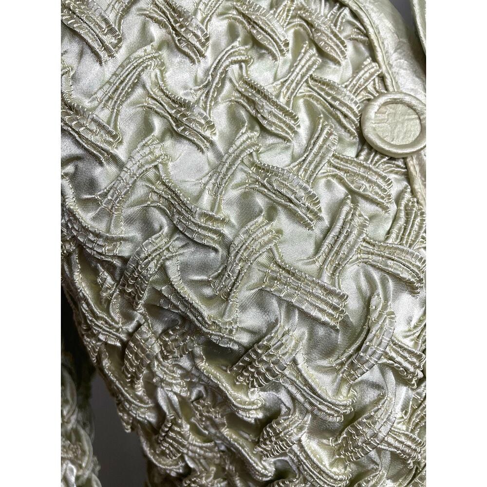 EUC - Vintage Jeanne Marc Silvery Sage Jacket - Skirt Formal Outfit - Picture 4 of 7